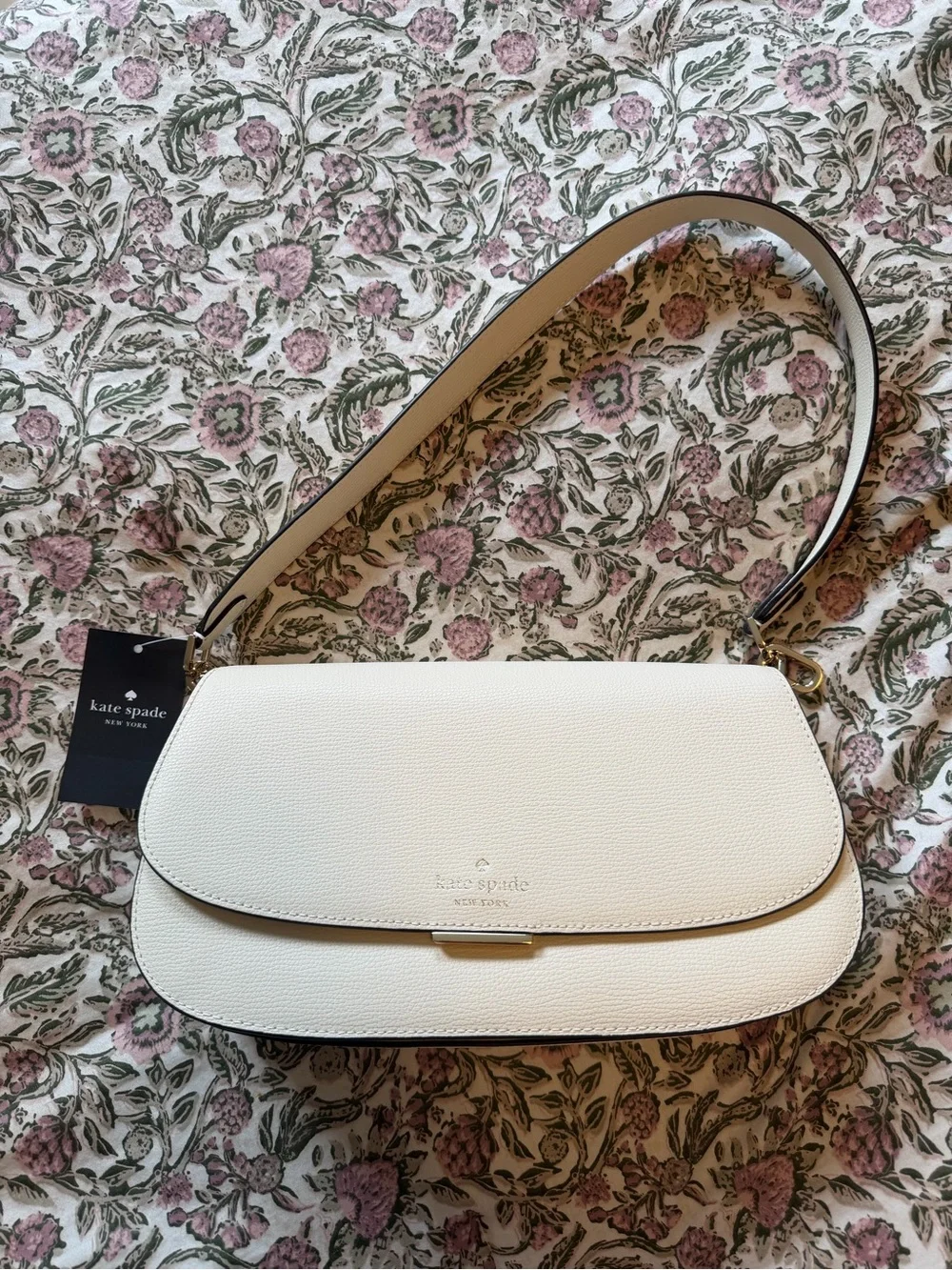 NWT Kate Space Ivory Leather Shoulder Bag